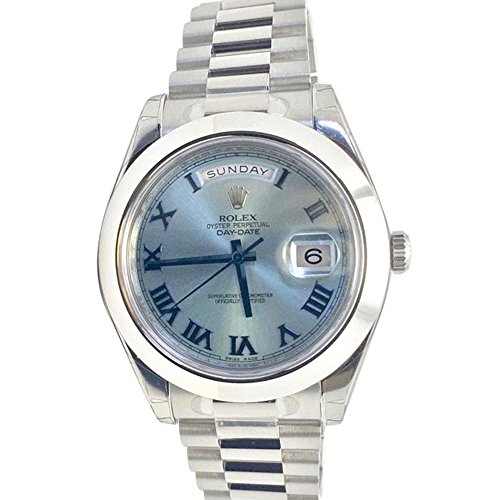 Rolex Datejust II 41mm Ice Blue Dial Platinum President Men's Watch 218206