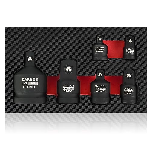 DAKCOS Jeu d'adaptateurs de force Adaptateur pour clé à chocs | 6 pcs. | 1/4