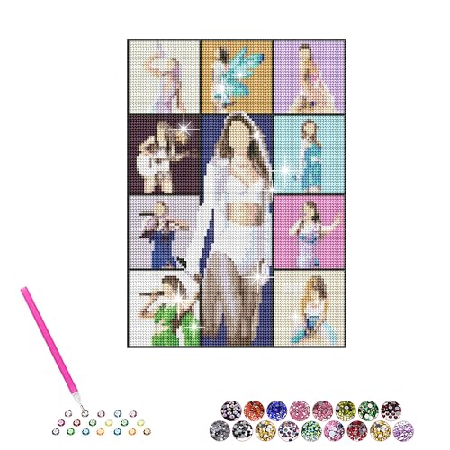 AUMIDO 5D Diamond Painting for Adults Pop Singer DIY Diamond Painting Kits Tay lor Gifts for Women & Wall Home Decor 12x16