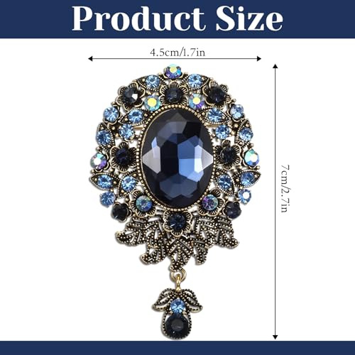 Image of Vintage Teardrop Rhinestone Brooch Crystal Diamond Wedding Brooches and Pins Flower Badge Boutonniere Corsage for Women