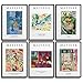 Produktbild MONOKO® Abstrakte Bilder Set | Matisse Poster Vintage Kunstdruck | Wohnzimmer Wandbilder 6x A4 ohne Rahmen