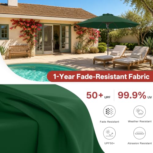 Image of ABCCANOPY 10FT Patio Umbrella Outdoor 8 Ribs Table Umbrella(Forest Green)