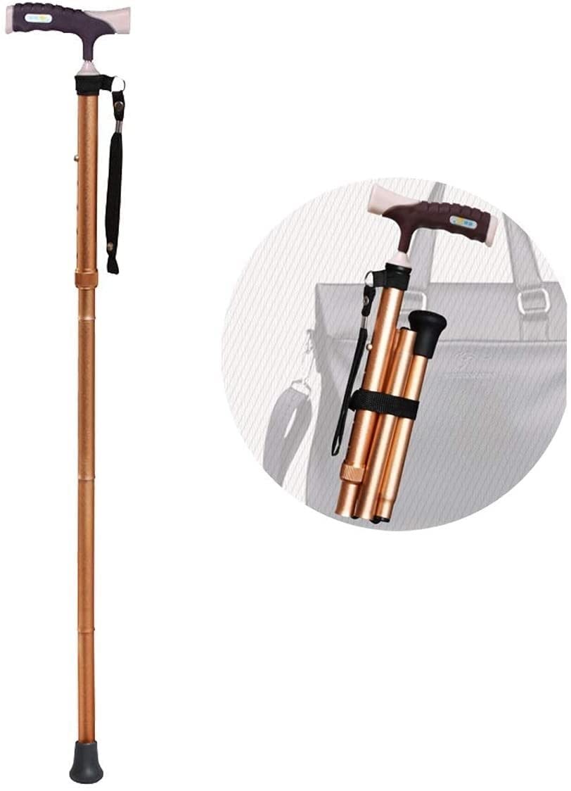 Stampelle telescopiche antiscivolo Bastone da passeggio/bastone pieghevole 5 altezze Impugnatura morbida regolabile Leggero per anziani/donne/uomini Alluminio Peso massimo utente 350 g 130 kg The New