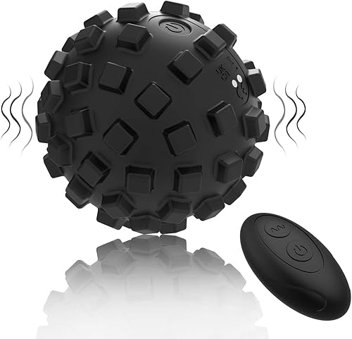 Muscle Max - Pelota de masaje con textura de rodillo de 3.86 pulgadas, control remoto para fitness, alivio del dolor de espalda, hombro, masajeador