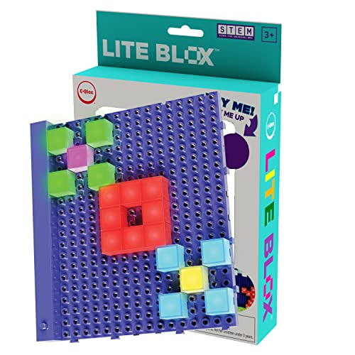E-Blox Lite Blox STEM Builder Kit (30 Pieces), Colorful LED Lights, Building Blocks Toy Set, Great Science Project for Kids, Birthday Gift, Boys, Girls, 3+