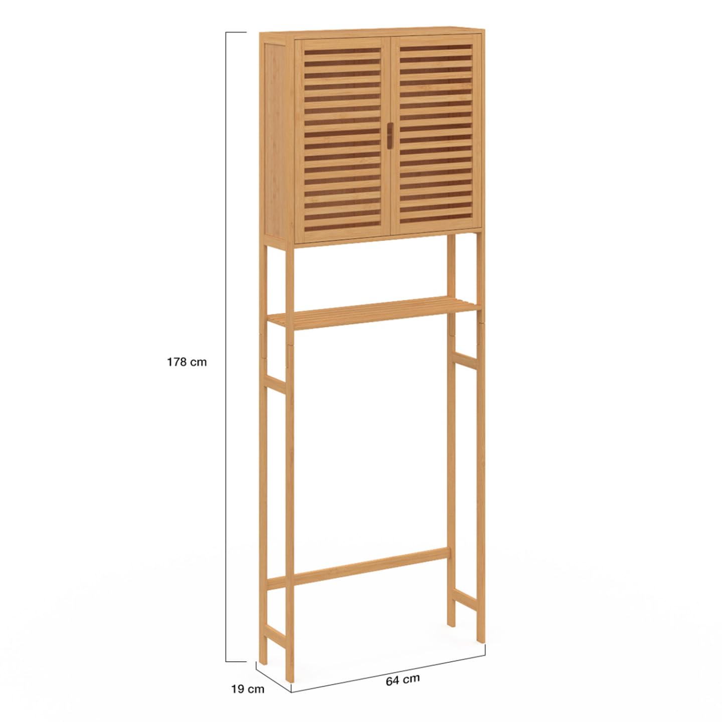 IDMarket - Regalmöbel Oberteil WC Schrank Bambus BEA