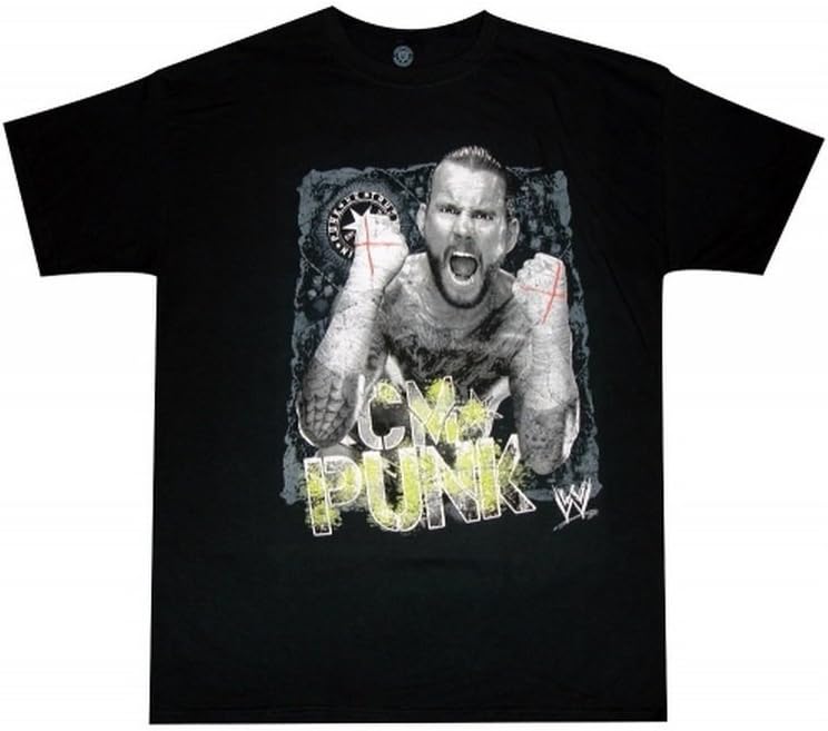 WWE CM Punk Intensity Men's Black T-Shirt (Medium)