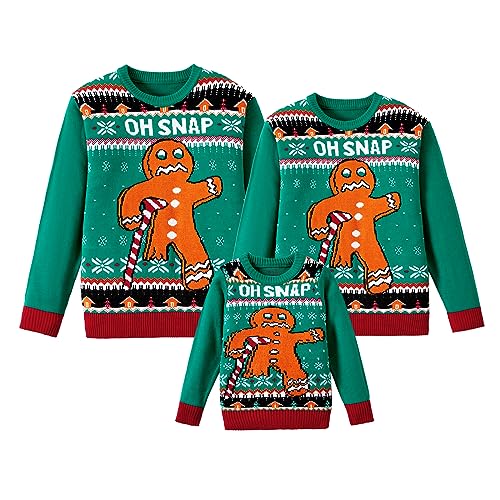 IFFEI Weihnachtspullover Familie Set Rundhals Lustige Ugly Christmas...