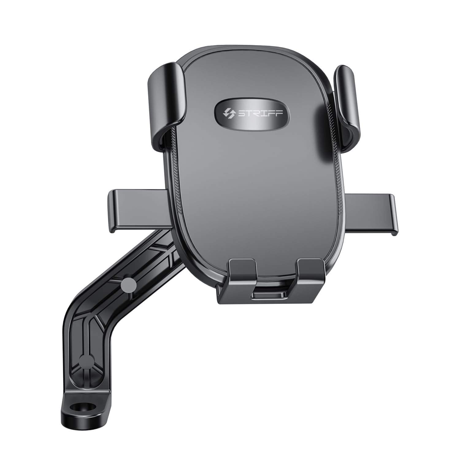 STRIFF AeroRide Mirror Bike Mobile Holder for Motorcycle & Scooters | 360° Rotation | Anti-Shake Locking Clamp | One-Hand Operation | Universal Phone Mount for Navigation & Riding | Black