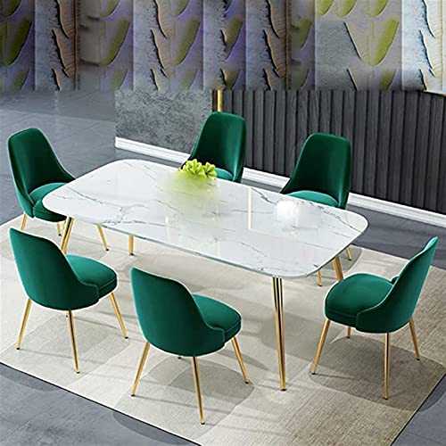 Juego de 4 sillas de Comedor de Cocina de Terciopelo tapizadas, Respaldo de Asiento, Patas de Metal, Silla Decorativa para el hogar, Sala de Estar, salón, cafetería, Restaurante, b