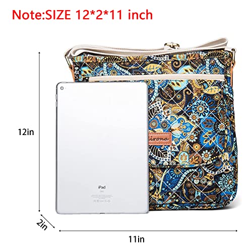 Malirona KJ016-FB144 Women 'S Durable Floral Crossbody Bag Canvas Messenger Handbag Multi Pocket Travel Satchel Purse thumb #1
