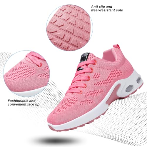 Image of Padgene Womens Sneakers Air Cushion Running Shoes Lightweight Tennis Walking Shoes Mesh Breathable Gym Work Fashion Sneakers Athletic Comfortable Casual