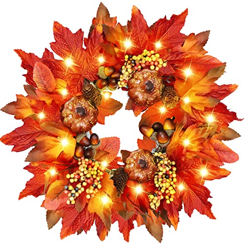 Fall Wreaths for Front Door Fall Wreath with Light