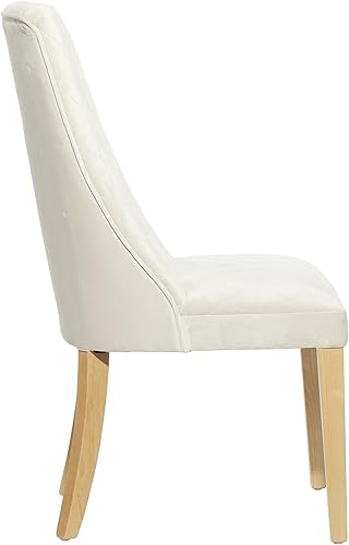 Miniatura 8 de Deco 79 Silla de comedor sólida de madera, juego de 2 20 pulgadas de ancho, 37 pulgadas de alto, blanco