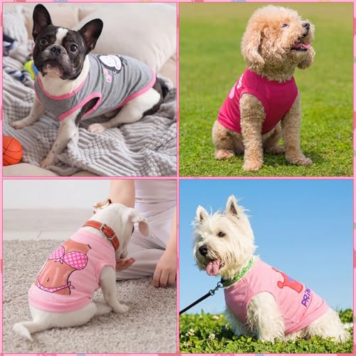 6 Pieces Dog Shirt Puppy Sweatshirt Pet Sleeveless Vest Dog Clothes Doggy Female Apparel for Small to Medium Dogs Puppy Cat(Cute Patterns,S Size) - Image 6
