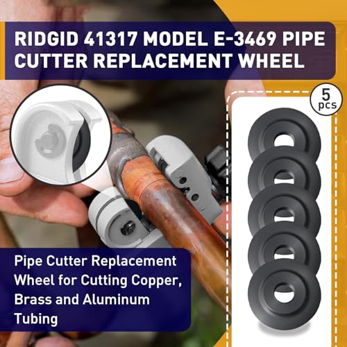 Image of 5-Pack Replacement Blades for 41317 E-3469 Tubing Cutter Spare Wheel Blade, Compatible with RIDGID Tubing Cutter Models 101 103 104 117 118 150 151 152 153 205 Copper Pipe Cutter