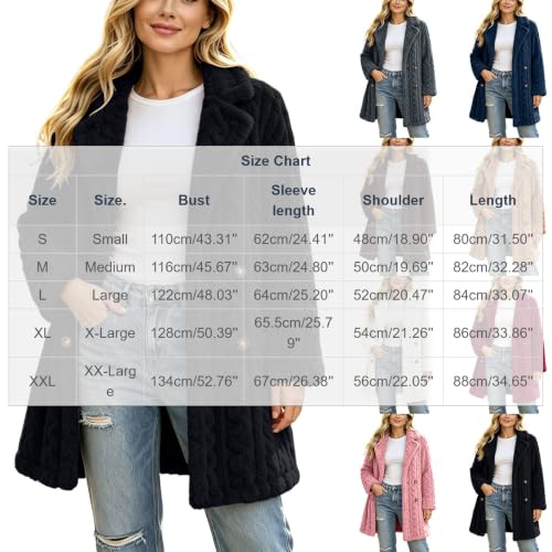 FPMLUXLL Long Winter Coats for Women Button Down Sherpa Jacket with Pockets - image 6