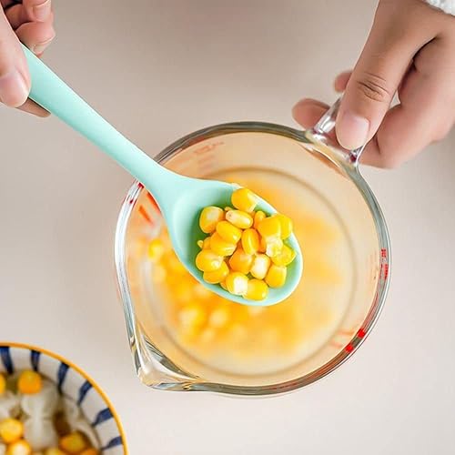 Miniatura 2 de Cuchara ranurada, 1 cuchara de silicona antiadherente, utensilios de cocina, herramientas de agitación, cuchara espátula, resistente al calor,