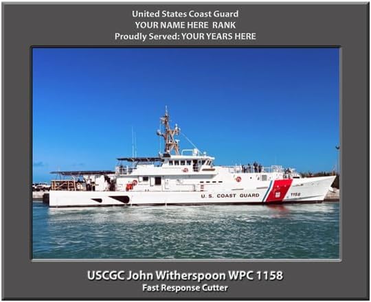 USCGC John Witherspoon WPC 1158 Personalized Canvas Print, Coast Guard Photo, 11x14 Inch, Personalized Name and Rank, Made in USA