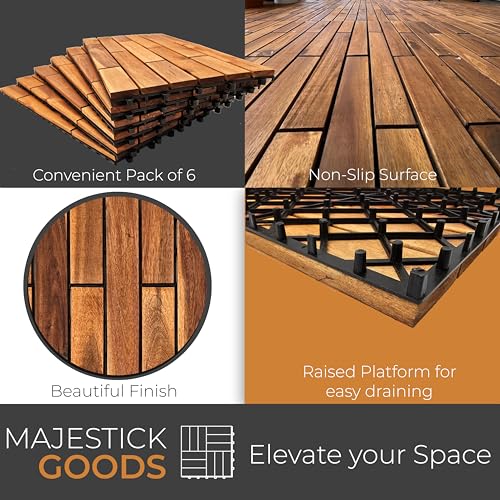 Majestick Goods LONG2024 Interlocking Deck Tiles 24 X 12 Long Boards Snap Together Wood Flooring thumb #2