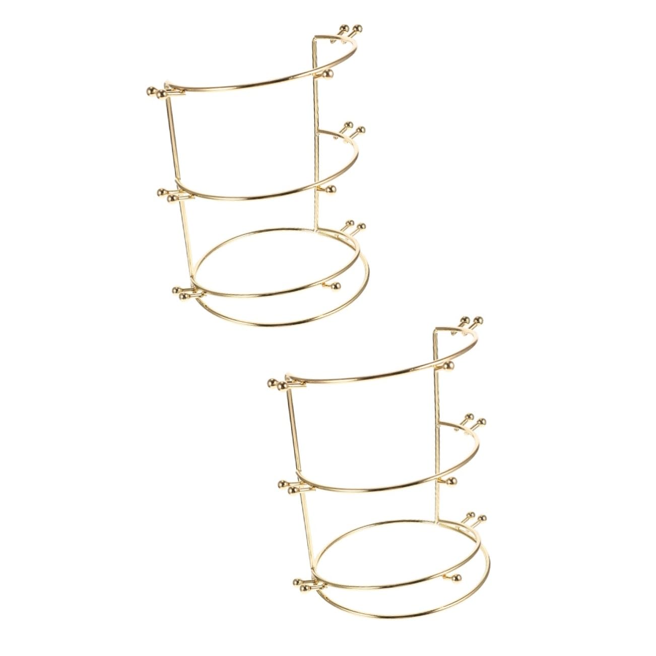 HOMSFOU Headband Stand 2pcs Crown Display Stand for Ladies Headbands Turban Hair Ties Teen Girl Room Decor Alloy Crown Storage Rack