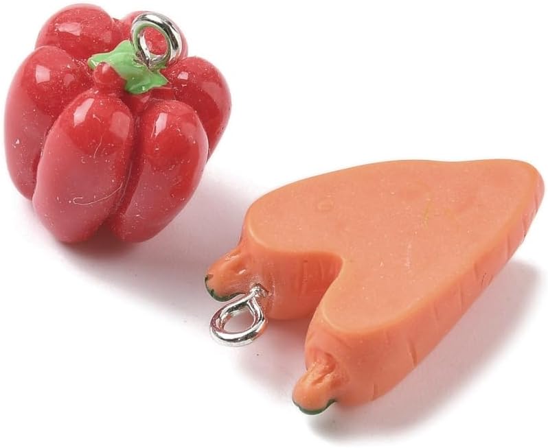 DanLingJewelry 200Pcs Assorted Imitation Food Resin Pendants Vegetable Carrot Corn Tomato Resin Dangle Charms for DIY Earrings Necklaces Jewelry Making - Image 3