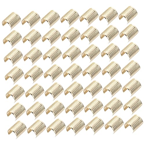ARTIBETTER 100Pcs Metal Rope Fasteners Leather Crimp Clips for DIY Jewelry Making Smooth Surface Durable Material for Organizing Tassels and Cords