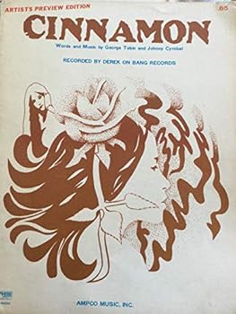 Sheet music Cinnamon (Artist's Preview Edition) Recorded by Derek on Bang Records Book