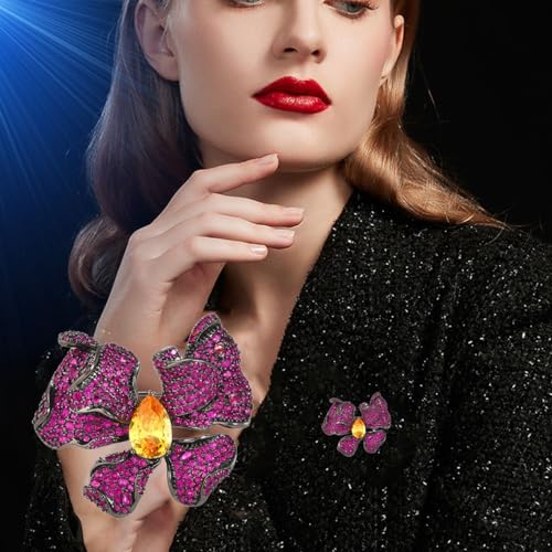 Image of Animal Brooch for Women Girls 18k Gold Plated Animal Brooch Pin Rhinestone Animal Brooch Lapel Pin Jewelry Thanksgiving Day Birthday Wedding Gifts for Mom Wife