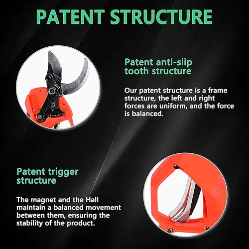 Image of Cordless Electric Pruning Shears, 1.2 inch (3cm) Cutting Diameter, SK5 Blade, 2x21V 4500mAh Batteries, Lightweight Ergonomic Garden Tree Branch Cutter