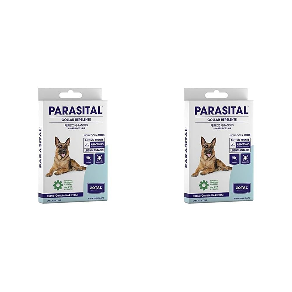 Zotal - Parasital Collar Antiparasitario de 75 cm para Perros Grandes (Paquete de 2)