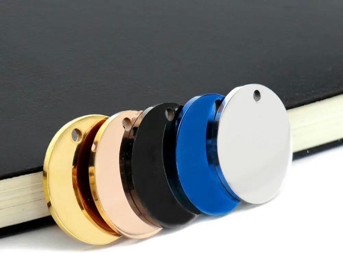 Lot de 20 médailles d'identification rondes en acier inoxydable pour chien, étiquette en métal pour chat et chien, plaque signalétique personnalisée gravée pour animaux de compagnie, pendentifs anti-