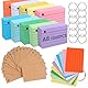 moinkerin Karteikarten 1000 Stücke 2.91 * 2.05 Inch Mehrfarben Lernkarten Flashcards mit 12 Binderingen 20 Kraftpapier Karteikarten für Büro Haus Schule Lernen Linierte Karteikarte