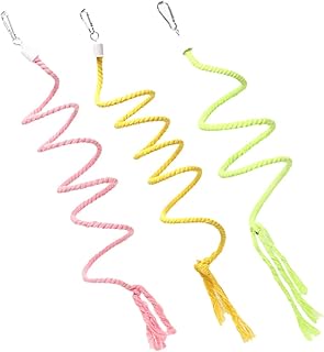 Ipetboom 3 Pçs Escada De Balanço De Papagaio Gaiolas De Pássaros Pássaros Acessórios De Balanço De Pássaros Gaiola De Balanço De Periquito Corda De Periquito Mastigar Para Girar Corda De