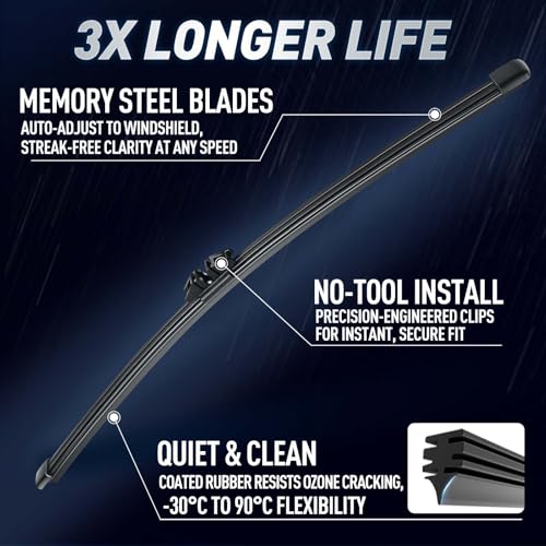 GARDIMU 15" Rear Wiper Blades for Ford EDGE 2024-2015/ BMW X5 E70 2013-2007, Quiet and Streak-Free 15 Inch Back Windshield Wiper Replacement OEM Automotive Accessories Car Window Wipers by GARDIMU - Used condition - US$6.92
