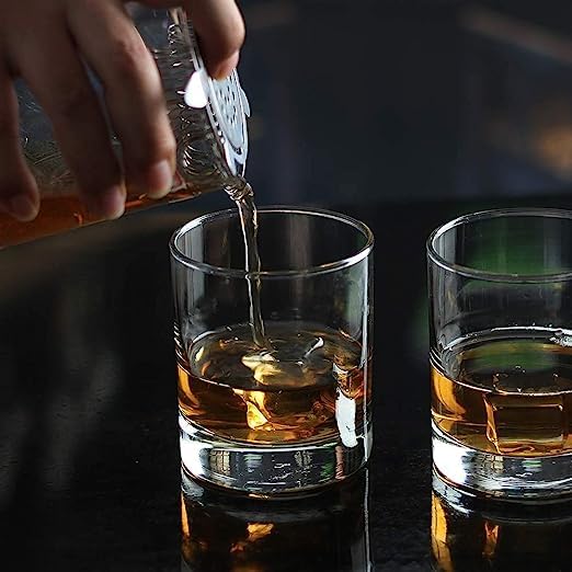 Image of Seiri Transparent Whiskey Glass Set of 2 | Wine Glasses for Scotch 300 ml | Bourbon | Rocks| Cocktail | Scotch and Rum-D |