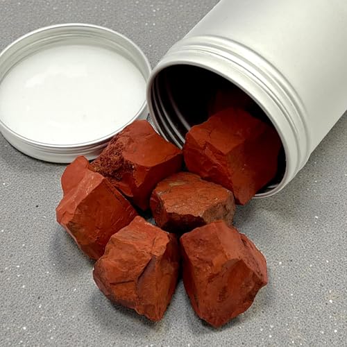 NATURAL STONES® - JASPE ROJO Piedra natural en bruto 3-5 cm Pack 250 gr - Protección amuleto de la suerte - Piedras y cristales naturales de curación y sanación (Jaspe Rojo)