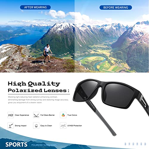 Image of suoso Polarized Sports Sunglasses for Men: UV400 Protection Glasses Wrap Around Goggles for Driving Fishing
