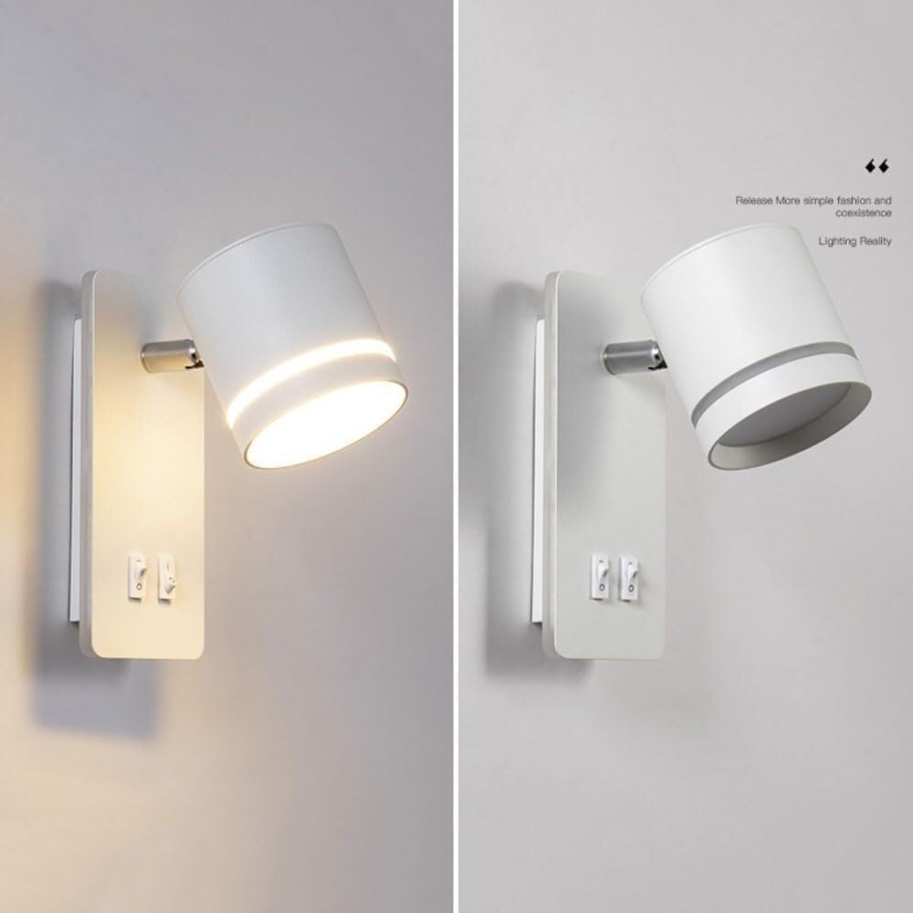 Genérico Apliques de pared ajustables con interruptor Luces de pared de lectura LED compatibles con ., lámpara de pared nocturna con retroiluminación Lámparas de lectura de libros,araña de cristal