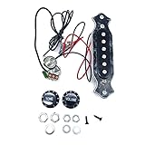 mejor kit montaje guitarra Incluye recogida de 6 cuerdas, 1 botón de volumen de plástico, 1 botón de tono de plástico, conector, condensador, etc.