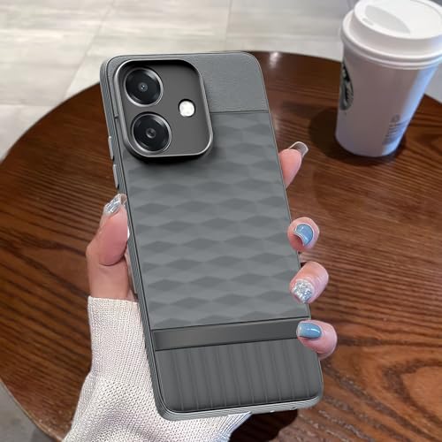 Image of Pikkme Back Cover for Oppo A3x 5G / A3x 4G / A3 5G Camera Protection 3D Hexa Cube Design Silicone Protective Bumper Case (Grey)