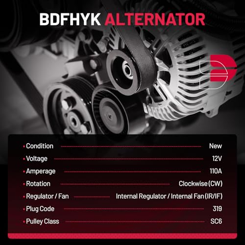 Image of BDFHYK 11343 Alternator Compatible with Nissan Sentra 2.0L l4 2007-2010
