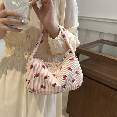 Cute Corduroy Crossbody Bags for Women - Novelty Strawberry Wallet Clutch2