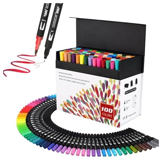 hhhouu 100 Colores Rotuladores Punta Fina, Acuarelables Marcadores de Pincel para Niños y Adultos Dibujo, Caligrafía, Lettering, Bullet Journal HO-100B