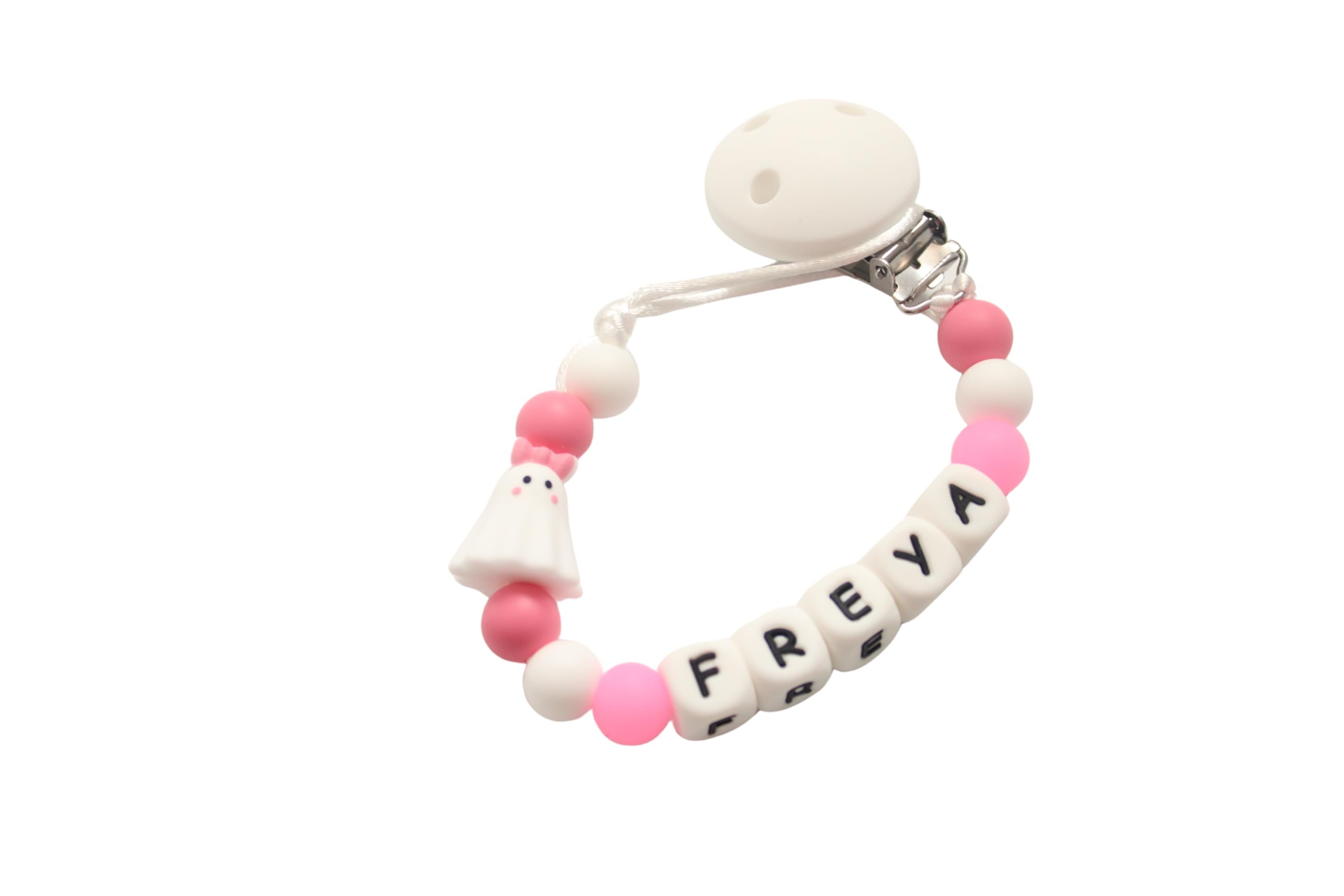 Personalised silicone Dummy Clip Halloween Cute Ghost