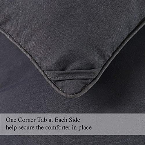 Cohome Queen 2100 Series Down Alternative Comforter - Quilted Duvet Insert With Corner Tabs All-Season - Soft Warm Luxury Hotel Comforter - Reversible - Machine Washable - Dark Grey #TOP4
