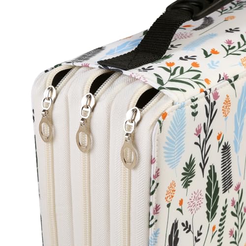 Image of 102 Slots Marker Pen Organizer Case w /Handle | Portable Multilayer Holder for Watercolor Pencils & Gel Pen Markers for Artists, Sketching, Drawing