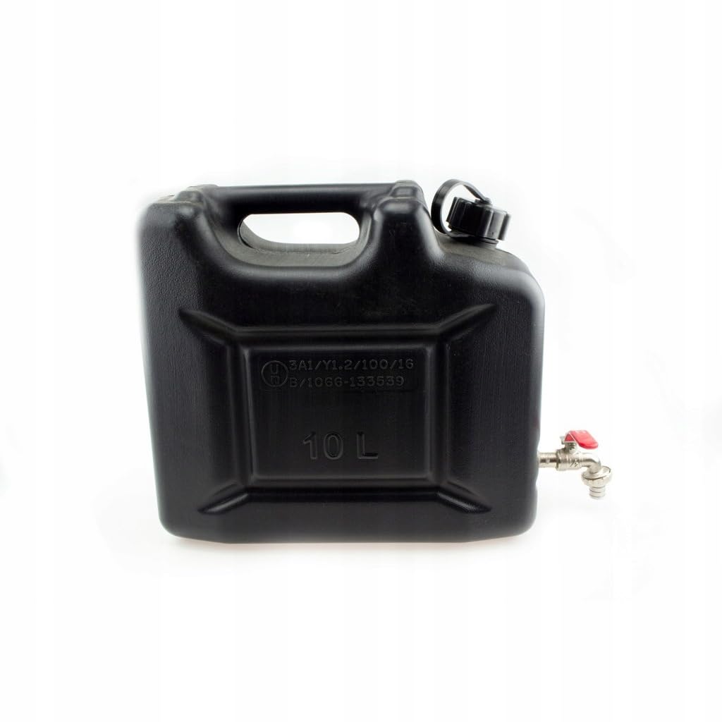 Wasserkanister 10l aus Kunststoff, Wasserbehälter mit Hahn, Trinkwasserkanister Kanister Behälter Wassertank, Kunststoffkanister, für Haus-, Auto- und Camping usw, dichten Verschluss 2 Stuck, Schwarz