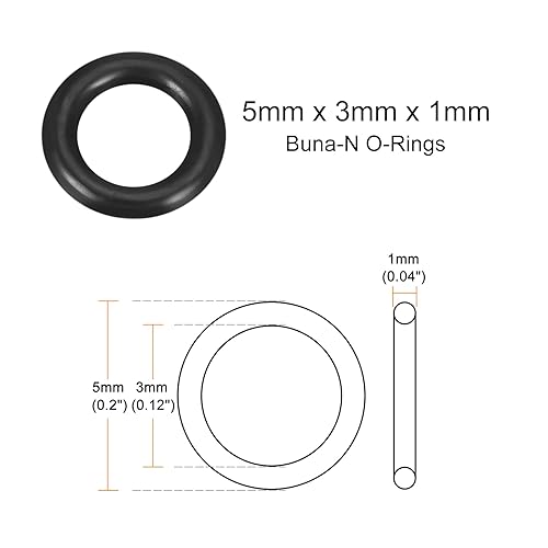 Miniatura 2 de Rebower Anillos tóricos de goma de nitrilo Buna-N, para grifo, manguera de agua, filtro, bomba, tubo de aire, conexiones de gas - 0.197 x 0.118 x