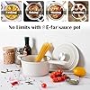 E-far Sauce Pan Set with Lid, 1Qt & 2Qt Enameled Cast Iron Pot Sets for Kitchen Cooking, Small Heavy Duty Dutch Oven Saucepans & Self-basting Lids, Induction-Ready & Easy Clean, White #2